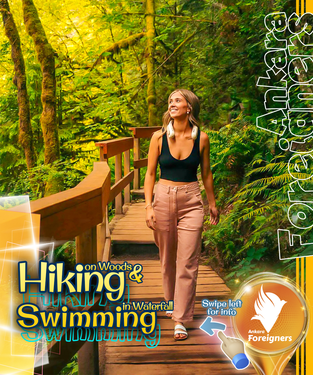 Hiking on Woods and Swimming in the Waterfall