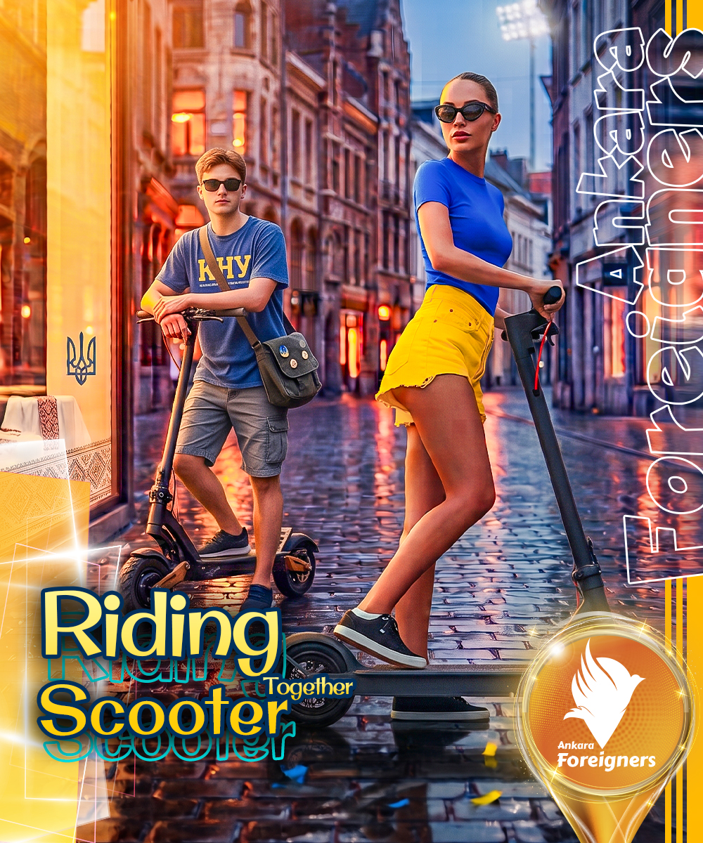 🛴💨✨ Riding Scooter Together 🏢🏙🌆